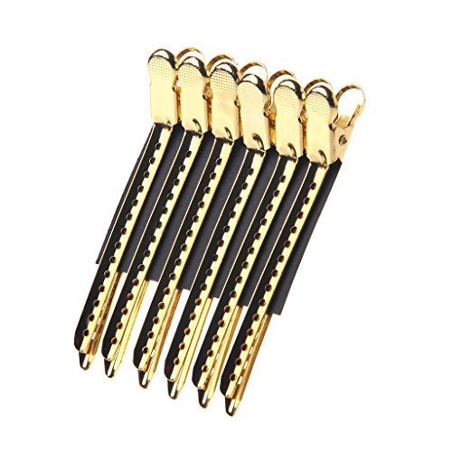 EA-STONE 12Pcs Dividing Duck Bill Clips, Clamp Hair Styling Clips Hairpin Metal Hairdressing Sectioning For Salon Styling Tools (gold)