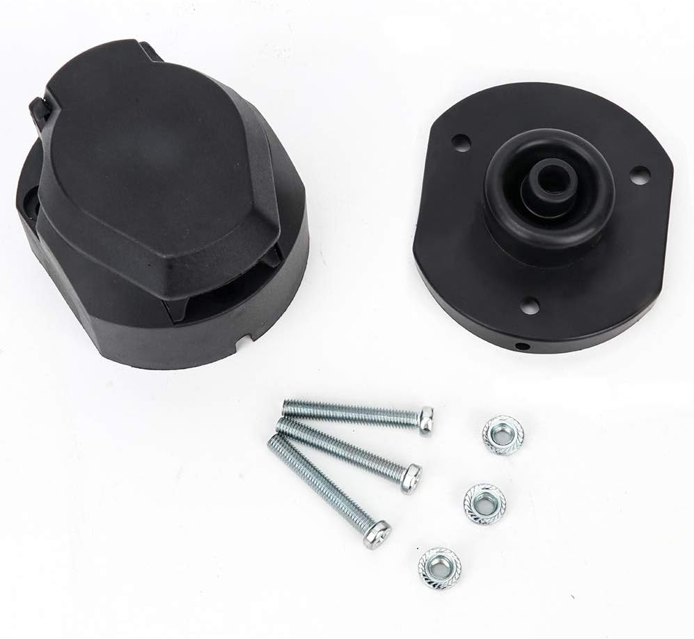 SmartSpec 13 Pin Trailer Socket with Rubber Gasket Cover Seal Black Plastic Connector Caravan SmartSpec 13 Pin Trailer Socket with Rubber Gasket Cover Seal Black Plastic Connector Caravan