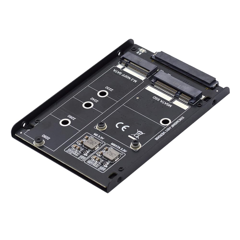 NFHK Dual MSATA NGFF B+M SSD Card JBOD Raid0 Span Bridge to 2.5inch SATA Combo HDD Disk Drive Enclosure
