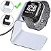 CAVN Charger Dock Compatible with Fitbit Versa/Versa Lite (Not for Versa 2), Premium Aluminum Charging Cable Cord Station Cradle Base Attached 4.2ft USB Stand Cable Smartwatch Accessories (Silver)