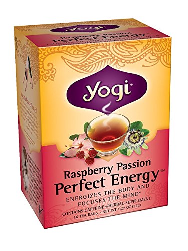 Yogi Raspberry Passion Perfect Energy Tea, 16 Tea Bags (Pack of 6)