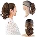 Beauty Angelbella Curly Ponytail Extension 14 Inch, Synthetic Short Curly Wave Claw Clip Ponytail Hairpieces for Women Light Brown