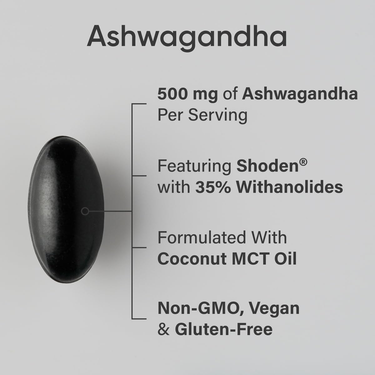 Sports Research Ashwagandha Softgels with Coconut MCT Oil - Natural Adaptogen Made with Shoden® Ashwa for Relaxation, Calm & Sleep Support - Gluten Free & Vegan Friendly - 60 Count