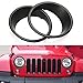 Matte Black Headlight Bezels Cover Guard Compatible for 2007-2017 Jeep Wrangler JK & Unlimited - 1 Pair