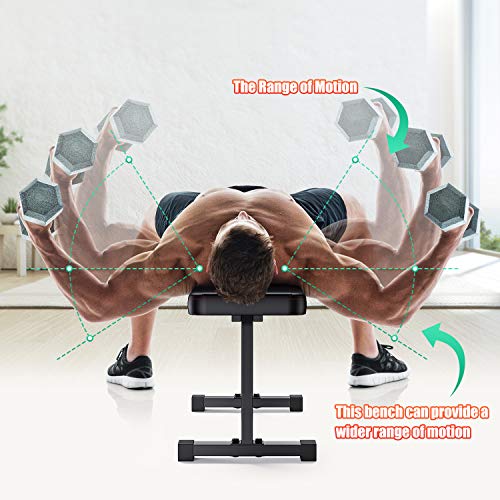 WINNOW-Flachbank-Hantelbank-Multifunktion-Trainingsbank-fuer-Krafttraining-auf-Bauchtraining-und-Brustpresse