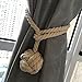 Yeexue American Hand Knitting Curtain Rope Tiebacks Rural Cotton Tie (One Pair, Beige)