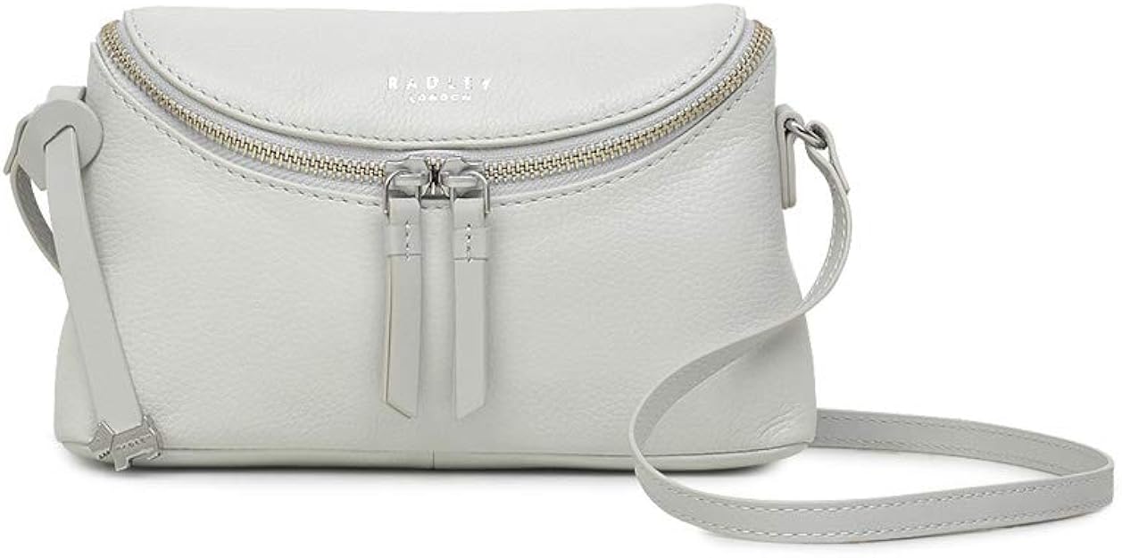 Radley 'Crown Hill' small leather cross body bag aluminium grey Amazon