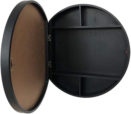 Bathroom Mirror Round Cabinet Bathroom Wall Storage Cabinet Mirror Medicine Cabinet With Slow Close Wooden Frame 3 Level Amazon Co Uk Kitchen Home
