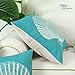 CaliTime Set of 3 Canvas Throw Pillow Covers Cases for Couch Sofa Home Decoration Mediterranean Sea Shells Print 18 X 18 inches Teal