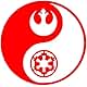UR Impressions Silv Rebel and Empire Logo Yin Yang Decal Vinyl Sticker Graphics for Cars Trucks SUV Van Wall Window Laptop|Silver|5.5 Inch|URI206-S