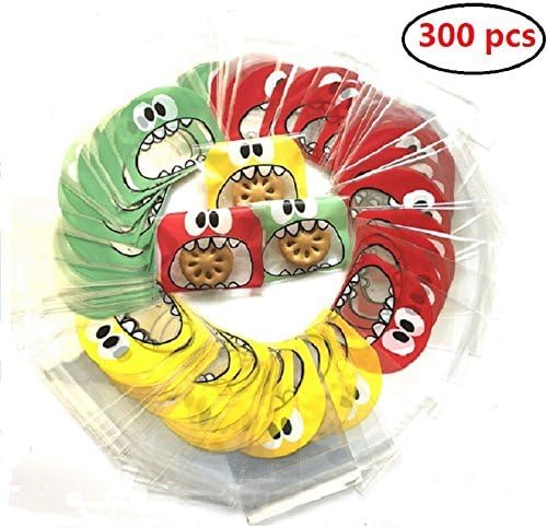 300pcs Self-Adhesive Cookie Bags Cellophane Candy bags,Sweet Party Bags,Merry Christmas Cookie Candy Package Cellophane Gift Bags 1010 cm (big mouth)