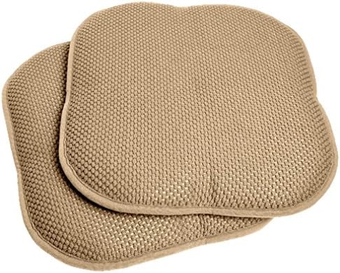 Fancy Memory Foam Honeycomb Non-Slip Back Chair/Seat 16" x 16" Cushion Pad 2 or 4 Pack