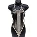 DOTASI Bikini Cross Body Link Chain Necklace to Waist Belly Belt Harness Women Body Full Metal Chain Gold Jewelry Necklace