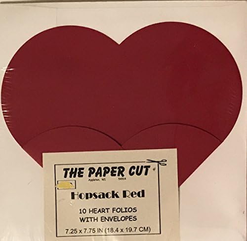 (10) The Paper Cut Hopsack Red Heart Folios Set - White Envelopes