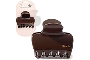 Kitsch Plastic Puffy Claw Clip for Women - 3.15 Inches Claw Clips for Full or Half Ponytail, Secure Hold for Thick Hair, Idea