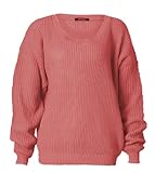 FashionMark Womens Long Sleeves Knitted Baggy Style Oversize Plain Jumper Sweater