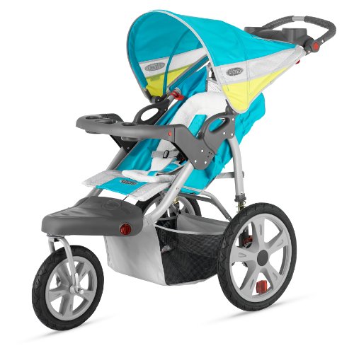 InStep Grand Safari Single Swivel Stroller, Blue/Yellow