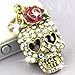 Monnel IP620-B 3D Crystal Skull Face Anti Dust Plug Cover Charm fit for iPhone Android ear jack 3.5mm