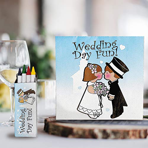 Children's Wedding Coloring Books Set of 12 activity pads, Crayons