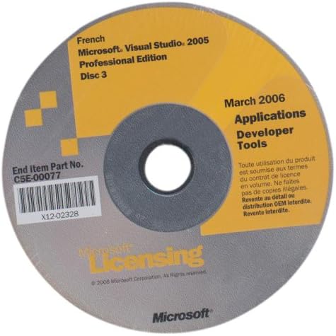 Microsoft Visual Studio 05 Professional Edition Support Volume Cd Win Francais Import Amazon De Software