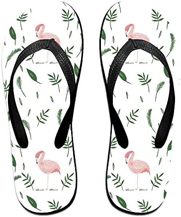 Flip Flops Flamingo Leaves Pattern Slip On Pool Beach Sandal Light Weight Non-slip Outdoor Water Slippers For Women Men
