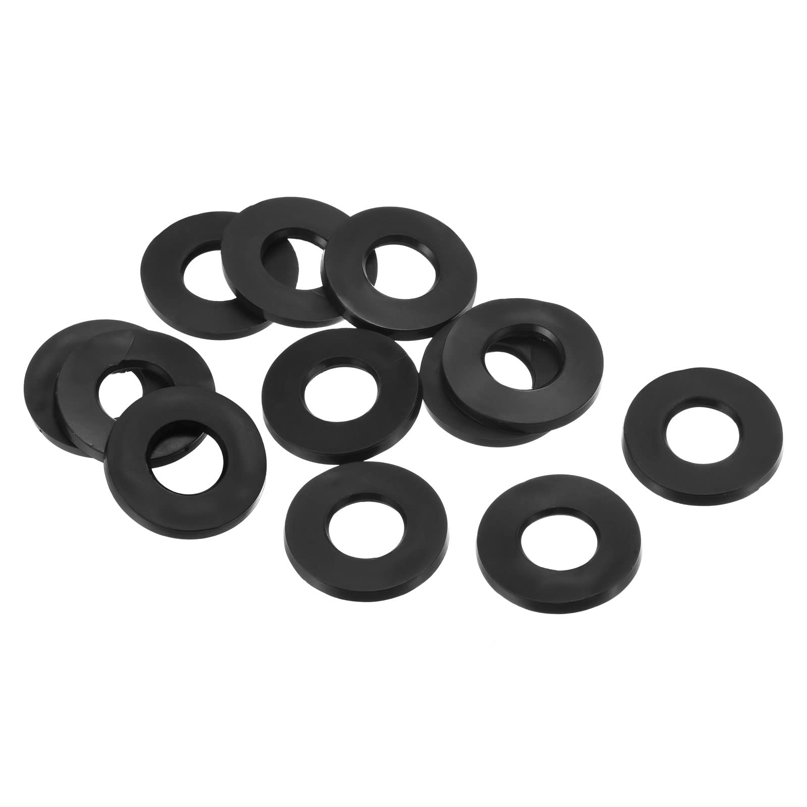 PATIKIL M10 Rubber Flat Washer, 12 Pack 10mm ID 20mm OD 2mm Thick Sealing Spacer Gasket Ring for Faucet Pipe Water Hose Fastener Bolt, Black — image 1