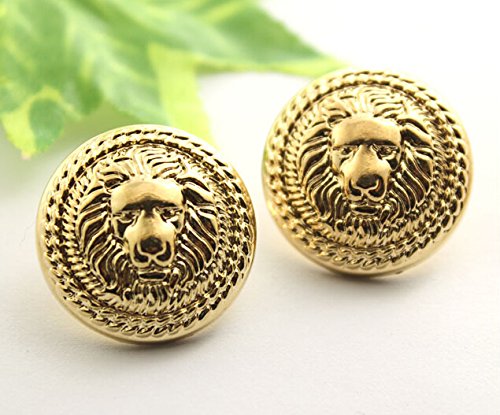 Funcoo 11 pcs Metal Blazer Button Antique Vintage Silver Suits button Set for Blazer, Suits, Sport Coat, Uniform, Jacket (Gold-Lion)