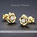 Gold Plated Sterling Silver Rose Flower Ear Studs, Hypoallergenic & Nickel Free Earrings for Women