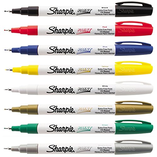 Sharpie OilBased Paint Markers, Extra Fine Point, Assorted Ink, 8/Pack