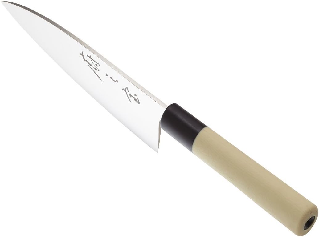 Mercer Culinary Asian Collection Knives, Stainless Steel, Wooden Handle, 6-inch Deba Knife, Silver Blade, Black Handle, 15 cm - Image 4