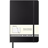 Comix Lined Journal Notebook for Work, 240 Pages, 5.5" x 8.3", Black | Hardcover, A5 Medium College Ruled, Journaling Notebooks for Notes-taking &amp; Writing, Fits for Office School Home