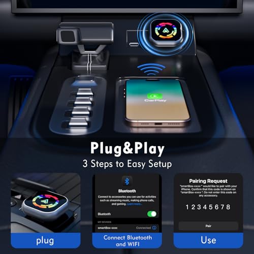 Drepint 2 in 1 Wireless Adapter for CarPlay and Android Car, Upgrade Plug & Play Wireless Carplay Adapter, Fast and Stable Connection without Delays, Compatible with iOS 10+ and Android 11+