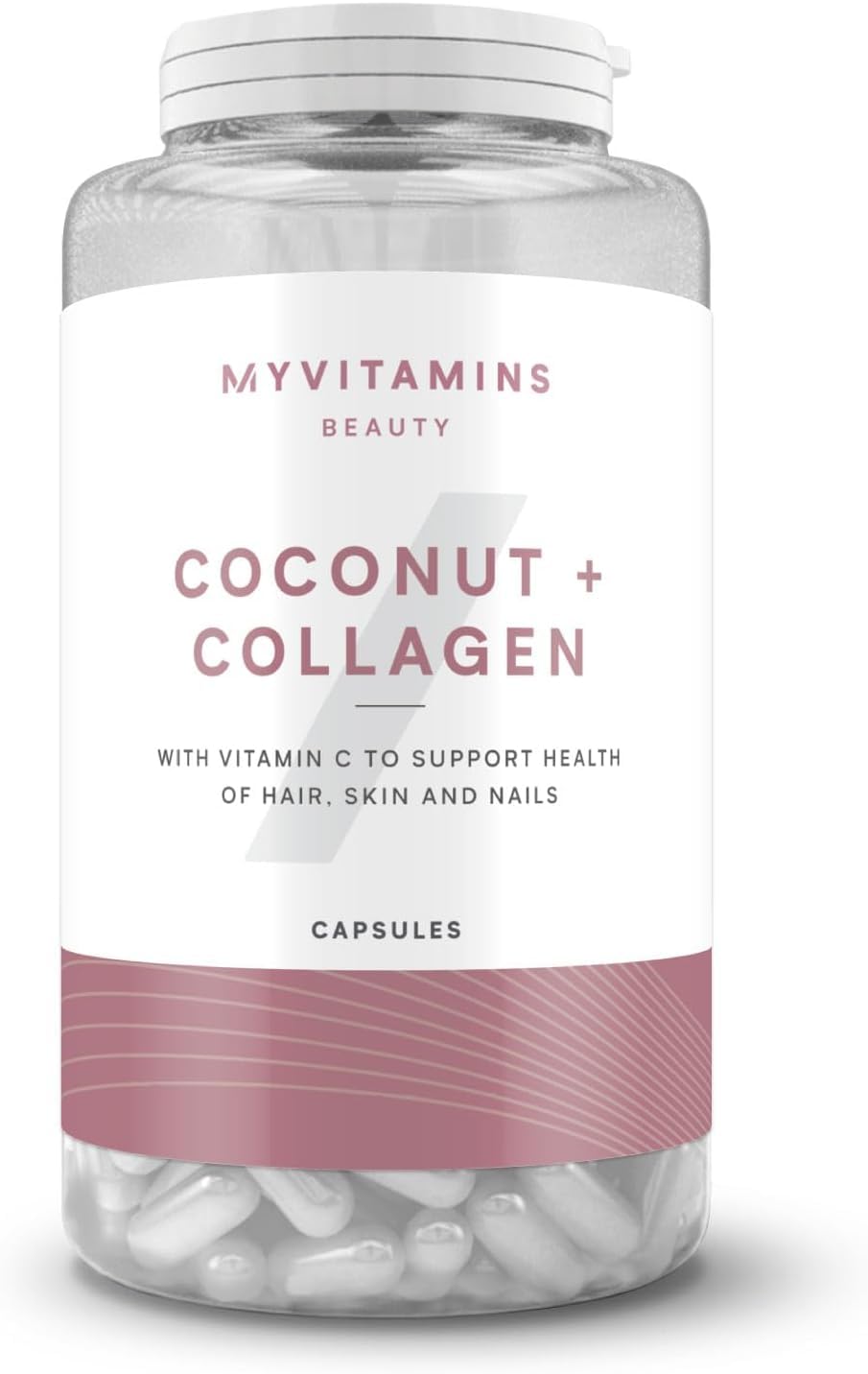 Myprotein Coconut & Collagen Capsules – Hydrolysed Collagen, Coconut Oil & Vitamin C – Supports Skin Health, Glow & Elasticity – 60 Capsules - 30 Servings (1 Month Supply)