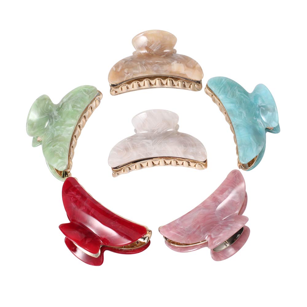 Twinfree 6 Pack Fancy Hair Claw Clips Kit Hair Clips for