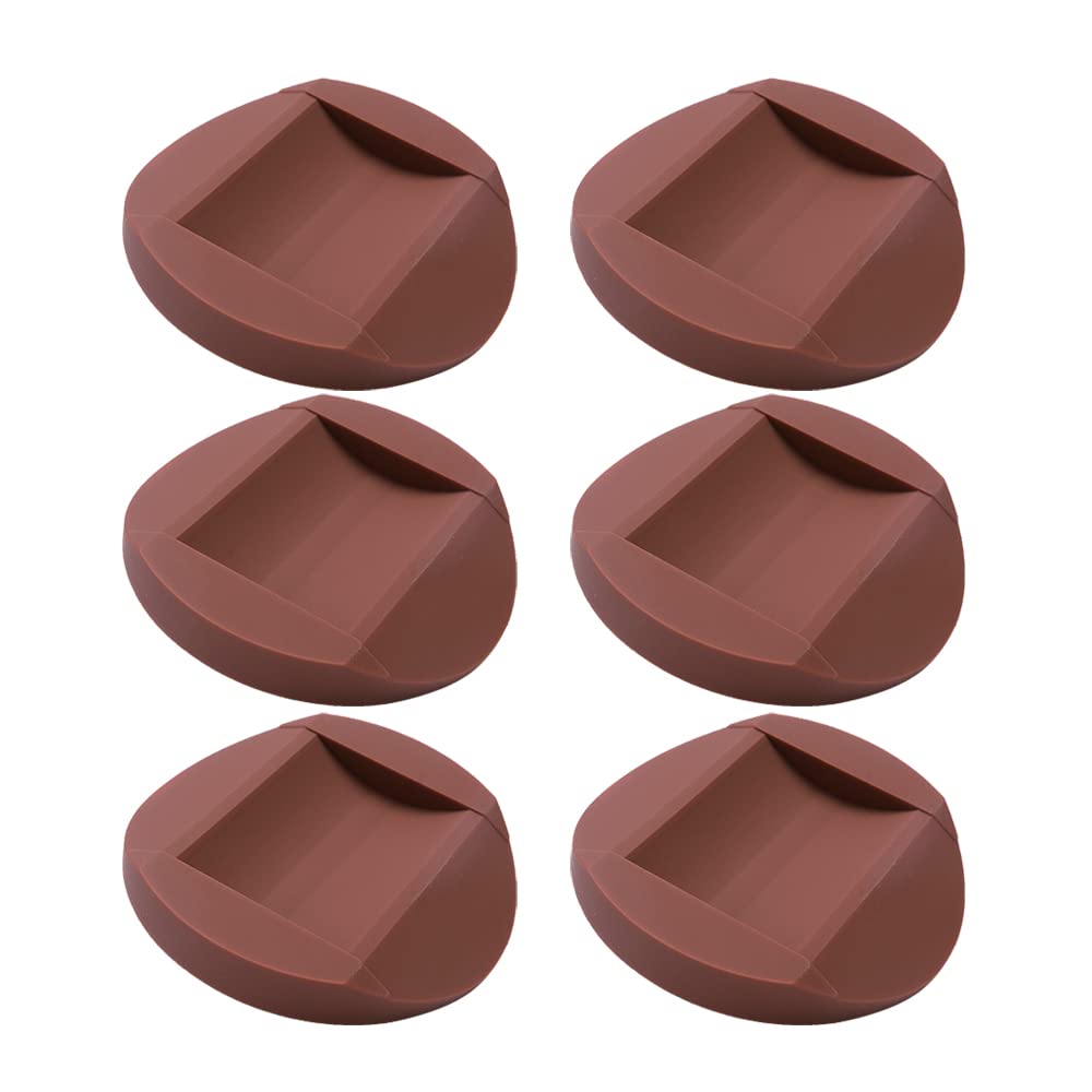 VooGenzek 6 PCS Furniture Caster Cups, Rubber Feet Protector Pads, Floor Protectors Bed Sofa Chair Leg Wheel Anti-Slip Pad, for All Floors Wheels of Furniture, Sofas and Bed, Brown