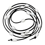 Cultured Freshwater Pearl Wrap Necklace Bracelet Anklet on Faux Suede Cord Jewelry for Women by Aobei 48’’ Black