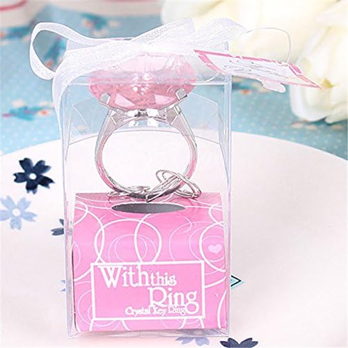 Neaer 1pcs Romantic Diamond Engagement Ring Keychain For Your Love Wedding Favors Bridal Wedding Souvenirs Wedding Supplies Gift