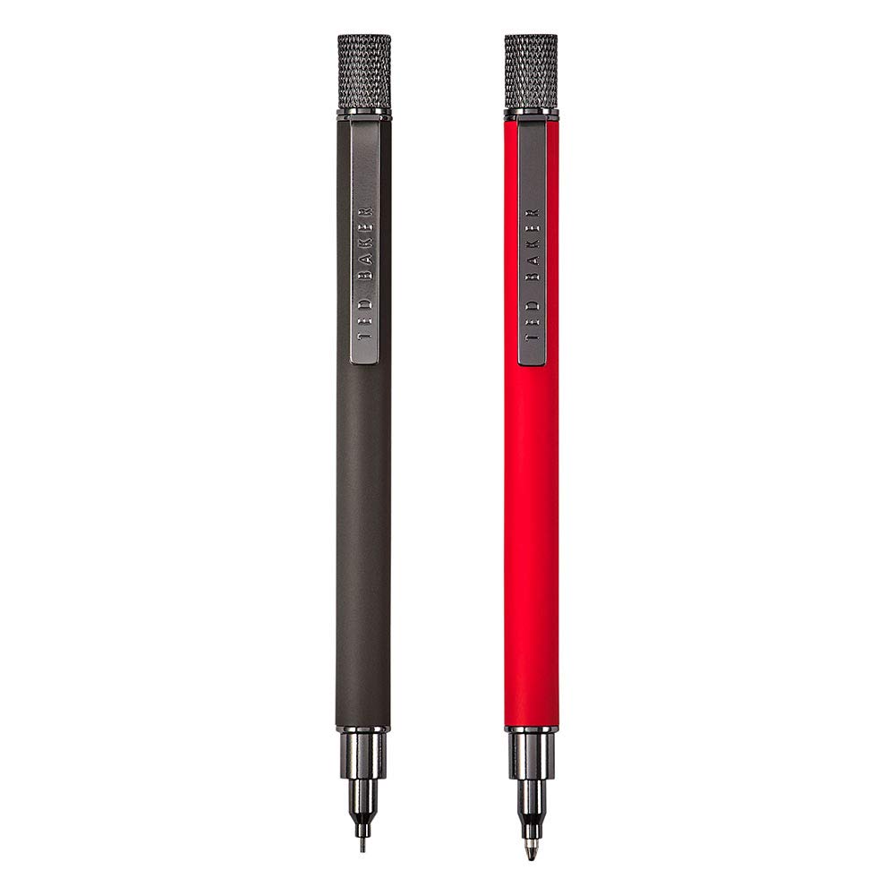 Ted Baker Mechanical Pencil and Ballpoint Pen Set - Orange and Black, TED700