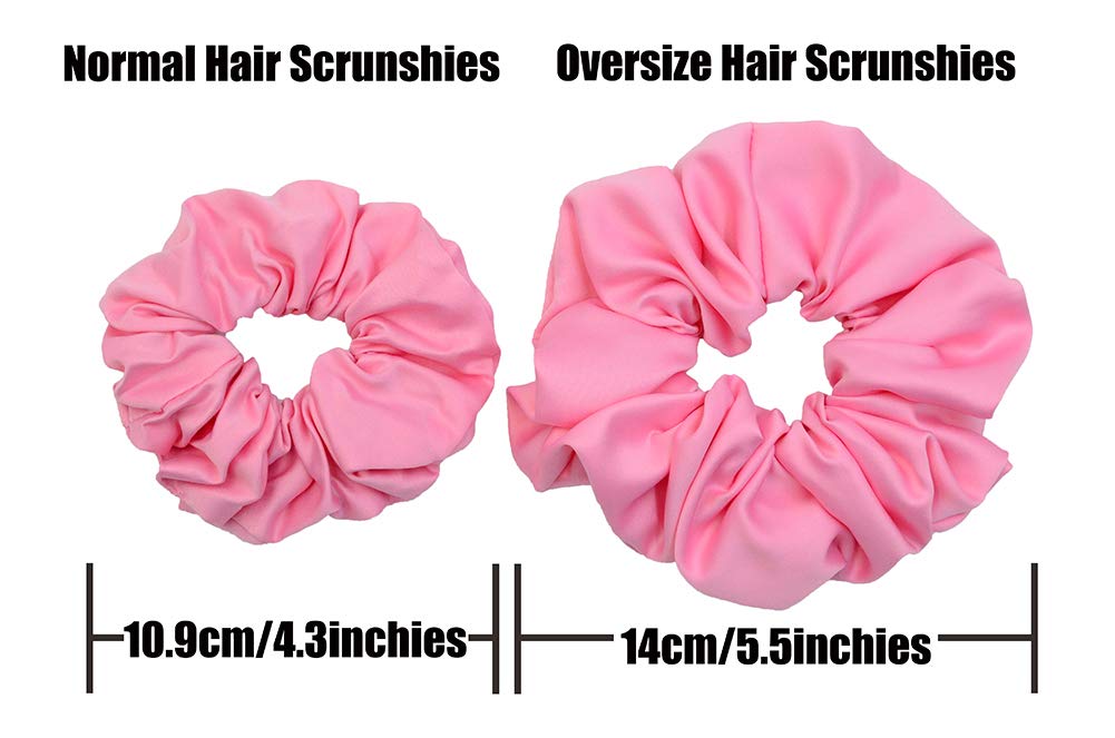 Simnice Oversized Blush Theme Large Hair Scrunchies Satin Elastics Scrunchy Bobbles Soft Hair Bands Hair Ties Hair Accessories Scrunchies for Girls Women，6 Colors : Beauty