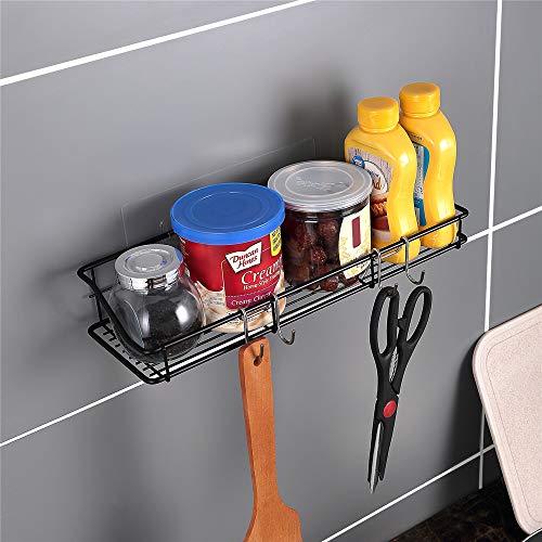 KESOL Shower Caddy 3in1 Bathroom Shelf Soap Dish with Hooks for Hanging Sponge and Razor, 2