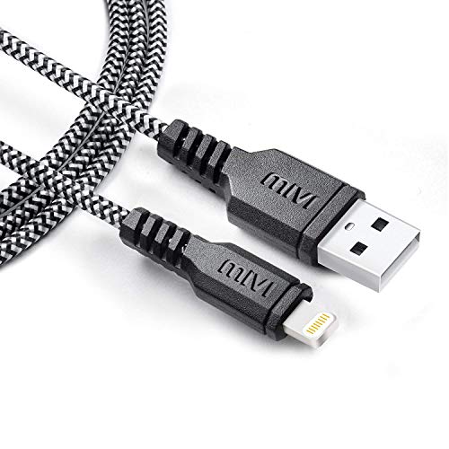 Mivi 3.2 Feet Certified Lightning Cable with Khali Tough Bullet Proof Material (Black)