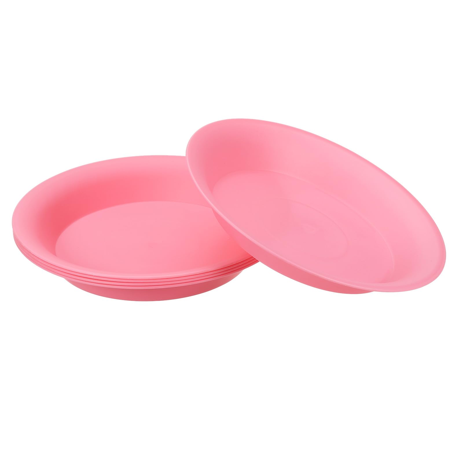 PATIKIL 8 Inch Plant Saucer Tray, 5 Pack Plastic Drip Tray Round Collects Excess Water Flower Pot Drainage Trays for Heavy Indoor Outdoor Pans, Red
