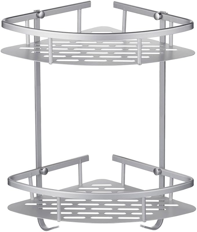 Bathroom Corner Shelves, 2 Tier RustProof Aluminum Alloy Bathroom