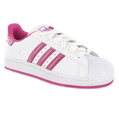 adidas superstar 2 white pink leather womens trainers