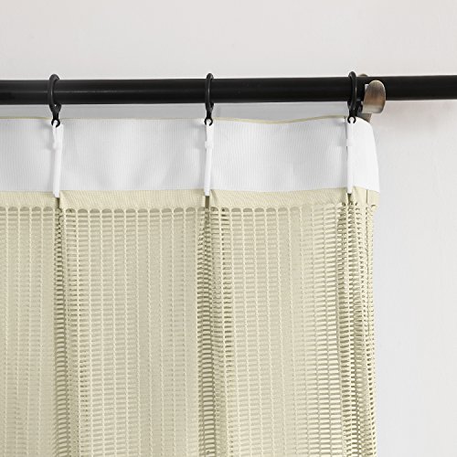 TWOPAGES 5ft Wide x 7ft Tall Pinch Pleated Flame Retardant Divider Curtains Privacy Cubicle Curtain (1 Panel,Beige Yellow)
