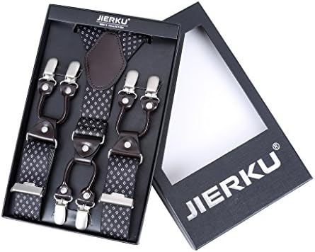 Suspenders for Men by Jmean Wide Adjustable and Elastic Mens Braces Y Shape,Six Strong Clips