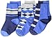 Jefferies Socks Big Boys' Argyle Stripe Crew  (Pack of 3), Navy, Medium