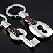 Maycom Creative Fashion Leather Couple Keychain Key Chain Ring Keyring Key Fob Key & Lock 83513 (Silver)