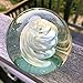 Whole House Worlds The Crystal Clear Spiral Swirl Paperweight, Handcrafted Art Glass, 3 1/2 x 3 1/2 Inches, By