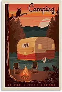 ZXZC Vintage Travel Poster Camping is for Nature Lovers Canvas Art Poster Picture Modern Office Family Bedroom Decorative Posters Gift Wall Decor Painting Posters